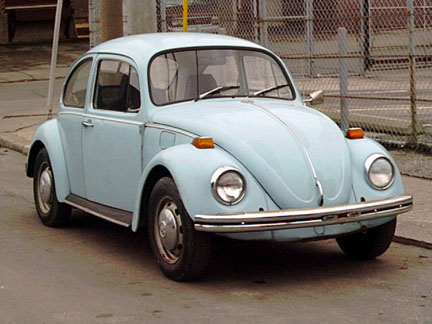 He was a 1960 s something light blue Volkswagen Bug