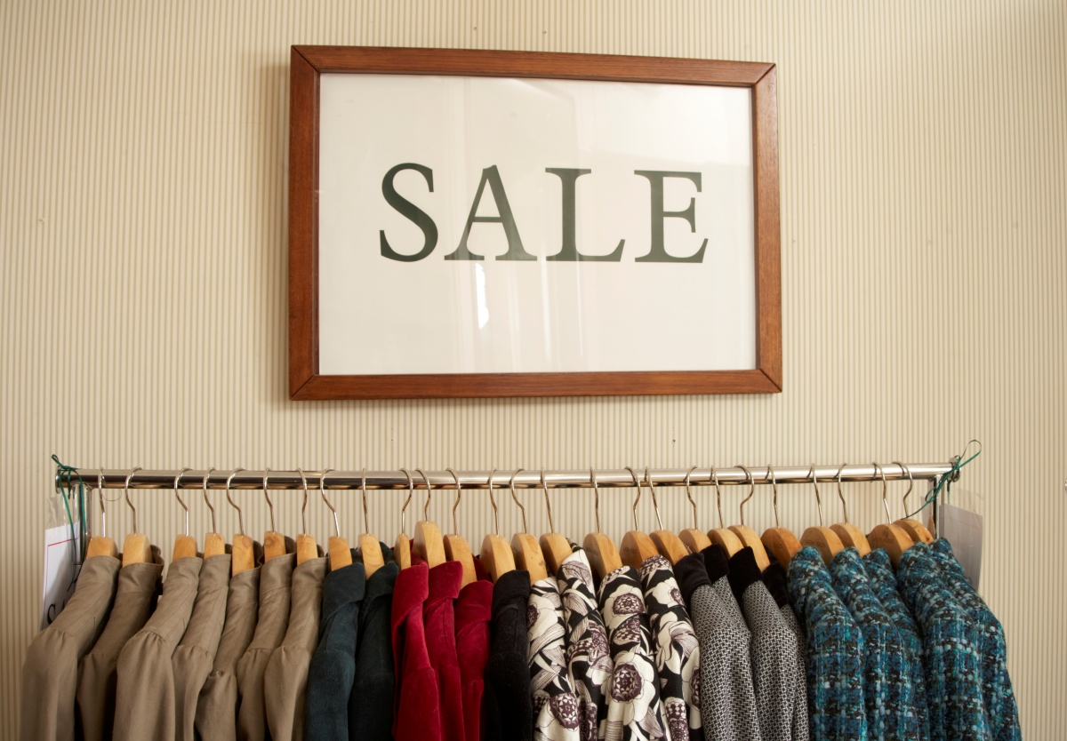 Clothes for Sale on Clothing Rail