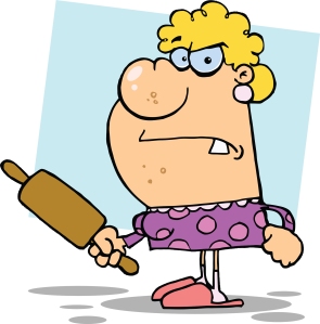woman with rolling pin